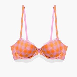 Gingham Fishnet Lace Bra
